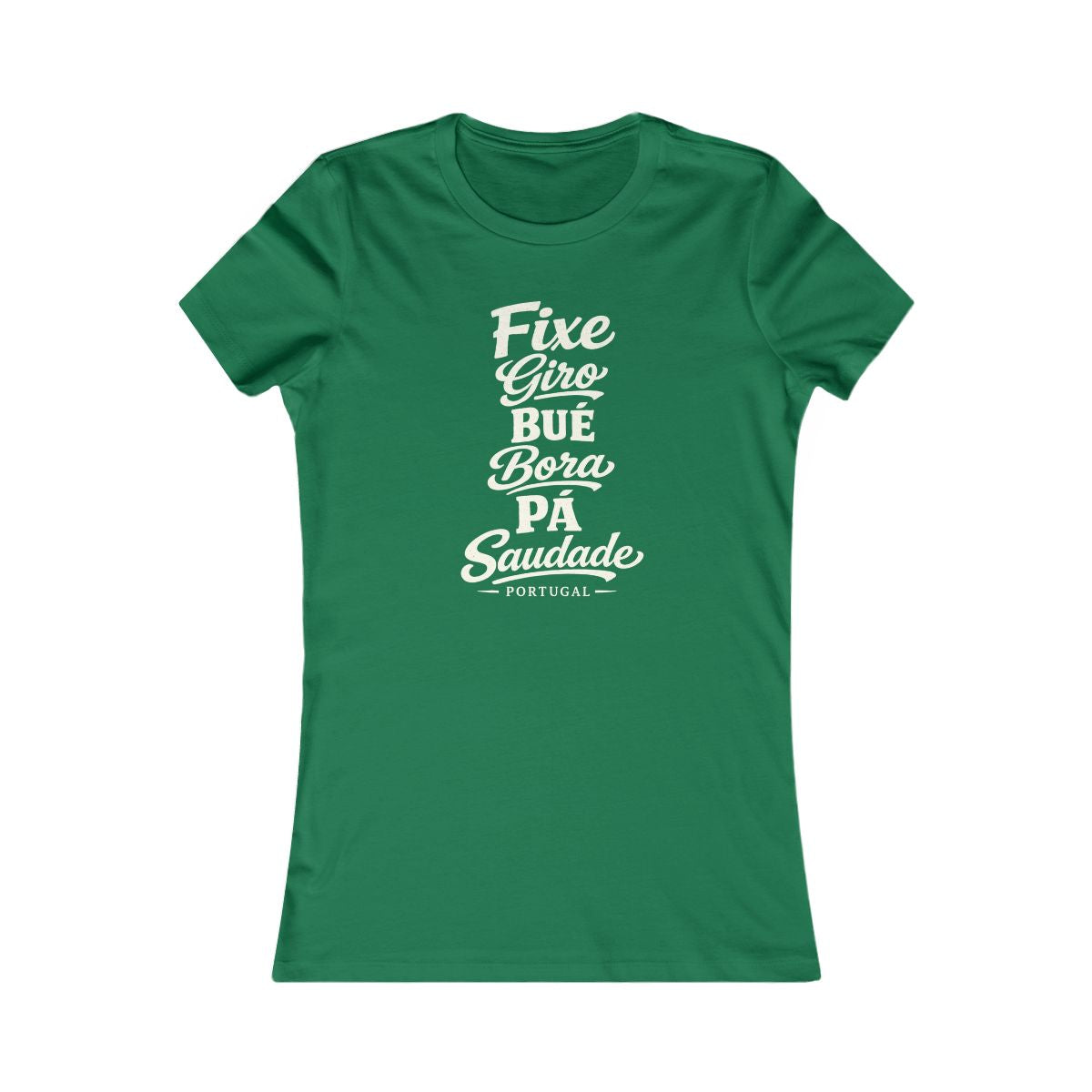 Portugal local slang women's tee — typographic sayings design | Nameshi Destinations (view 2)