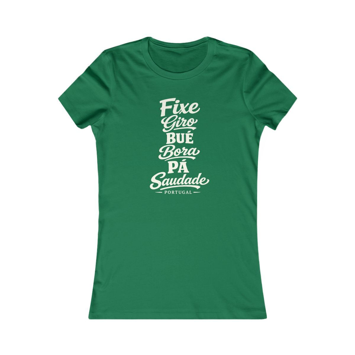 Portugal local slang women's tee — typographic sayings design | Nameshi Destinations (view 2)