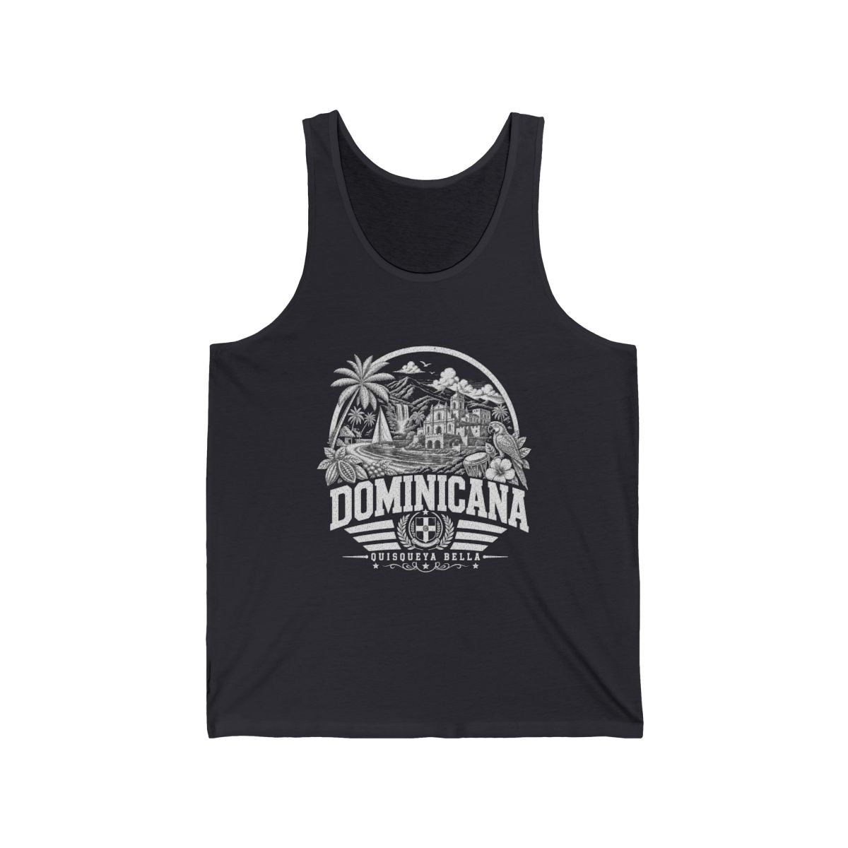 Republica Dominicana Men's Tank Top — Dark Grey (front)