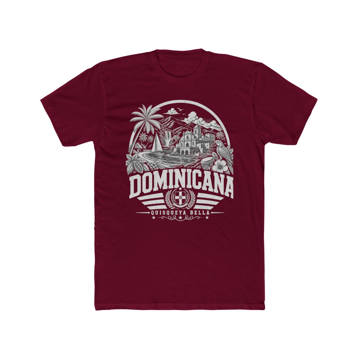 Republica Dominicana Men's Tee — Solid Cardinal Red