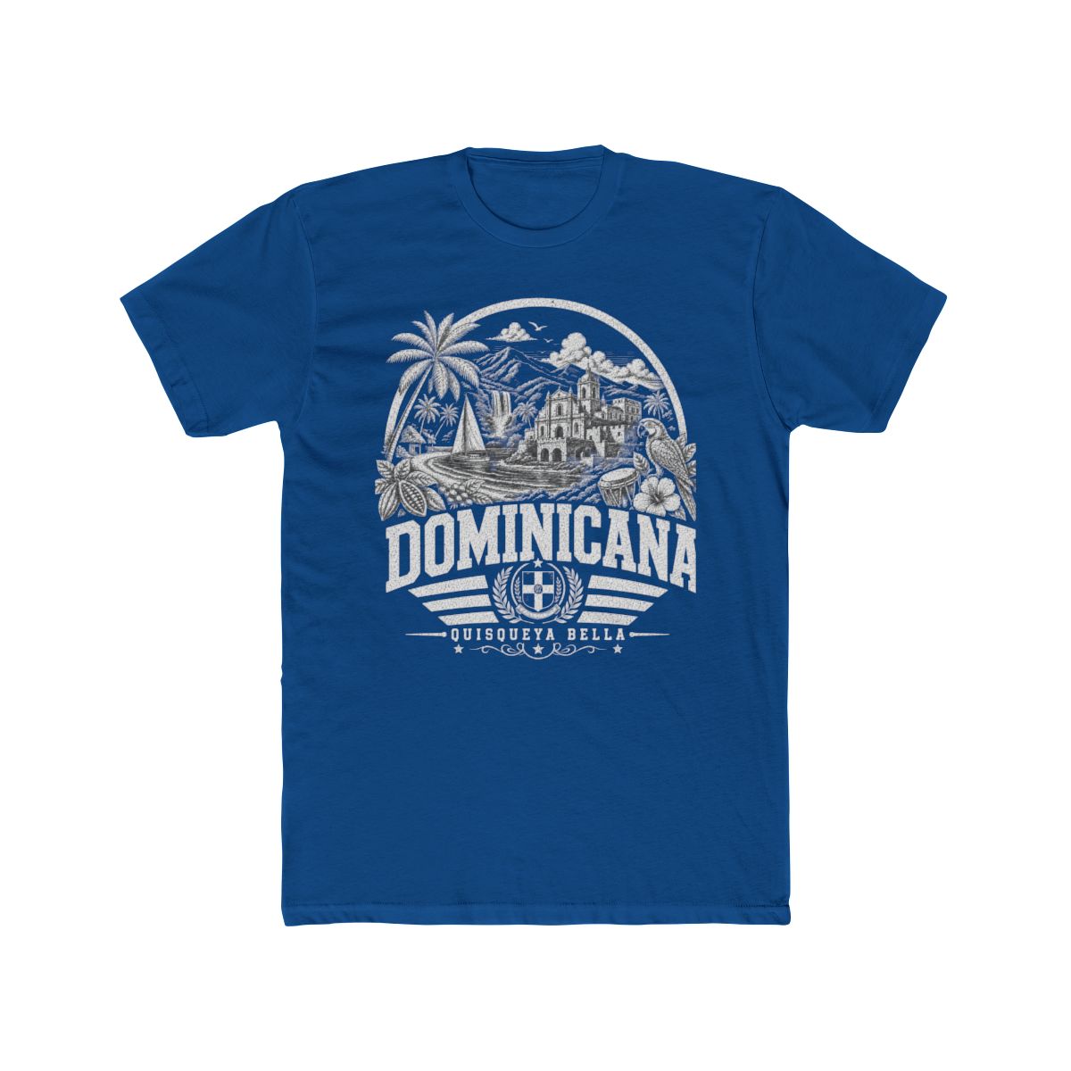 Republica Dominicana Men's Tee — Solid Cool Blue