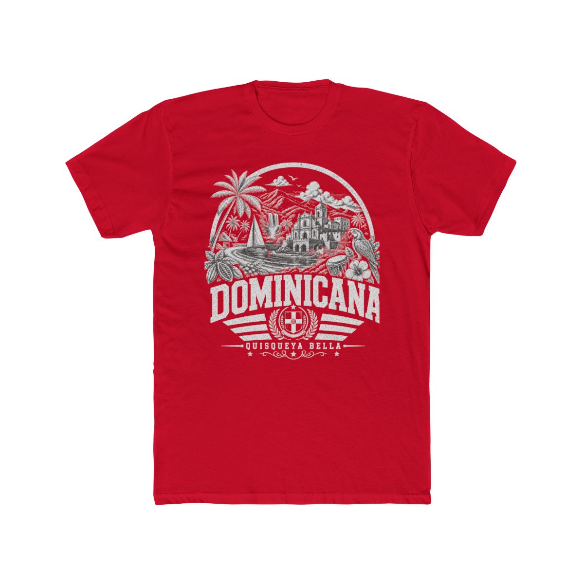 Republica Dominicana Men's Tee — Solid Red