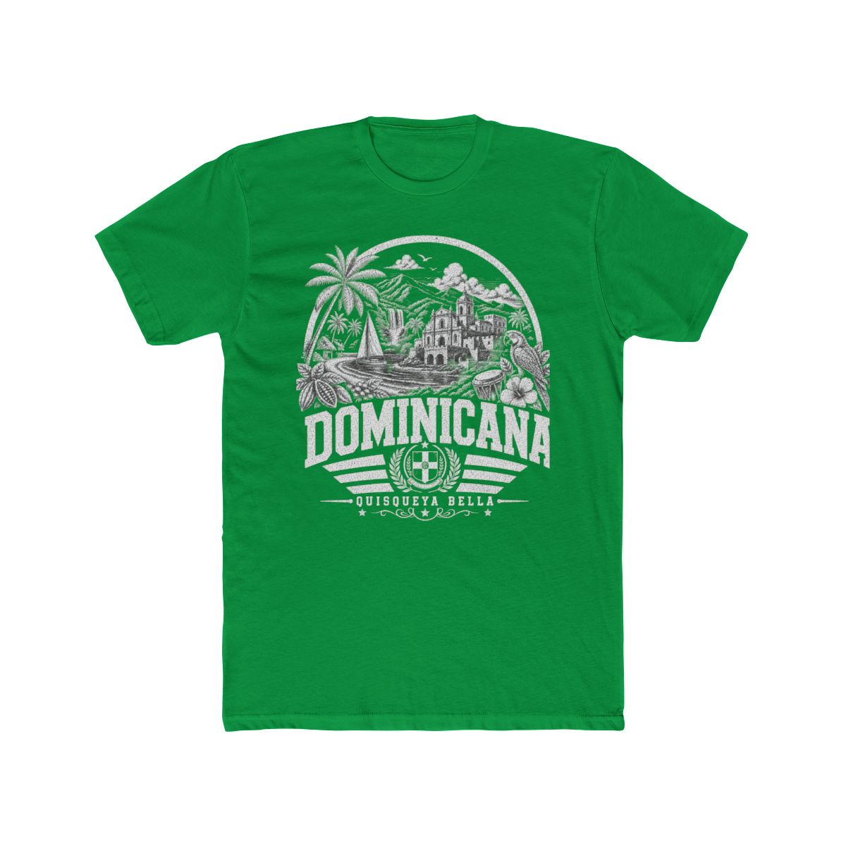 Republica Dominicana Men's Tee — Solid Kelly Green