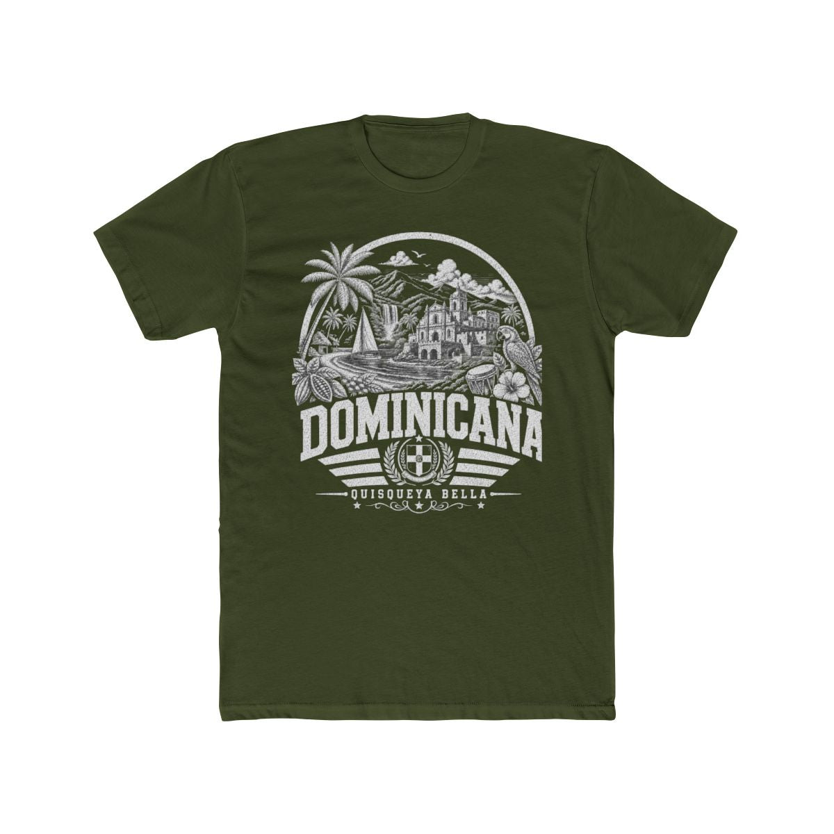 Republica Dominicana Men's Tee — Solid Military Green