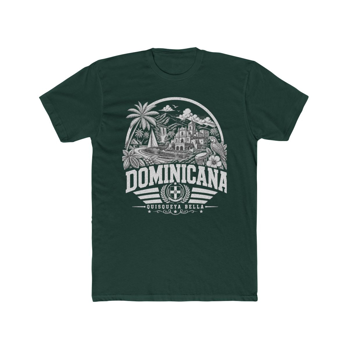Republica Dominicana Men's Tee — Solid Forest Green