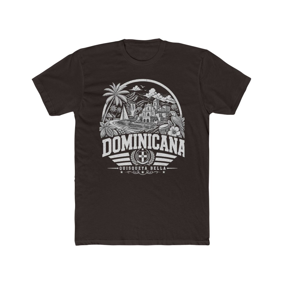 Republica Dominicana Men's Tee — Solid Dark Chocolate