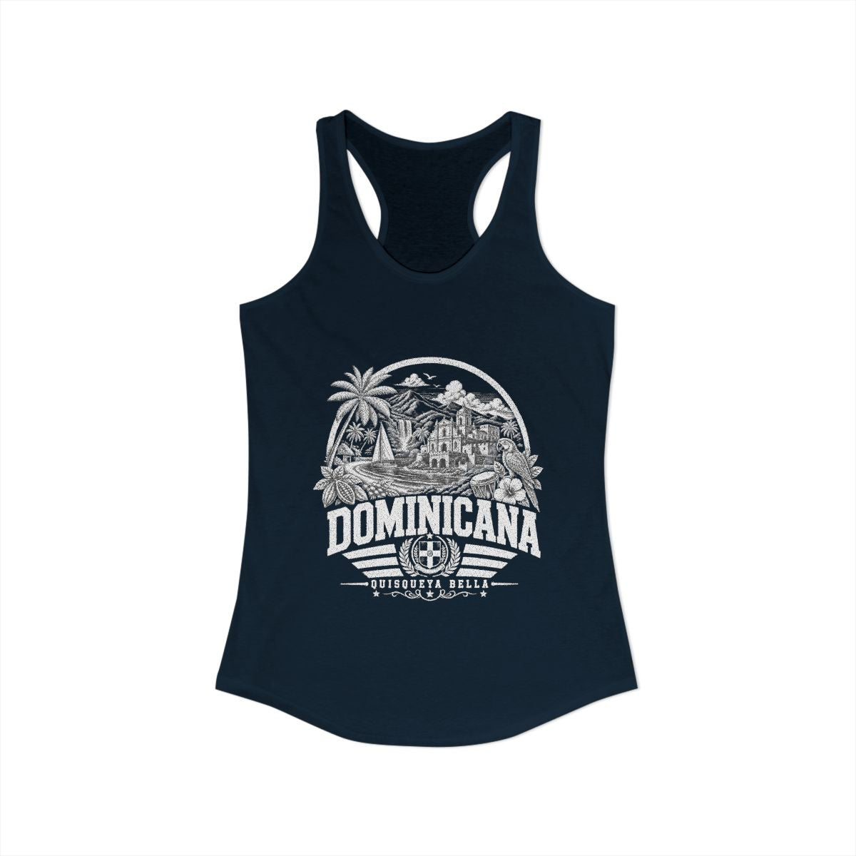 Republica Dominicana Women's Tank Top — Solid Midnight Navy (front)