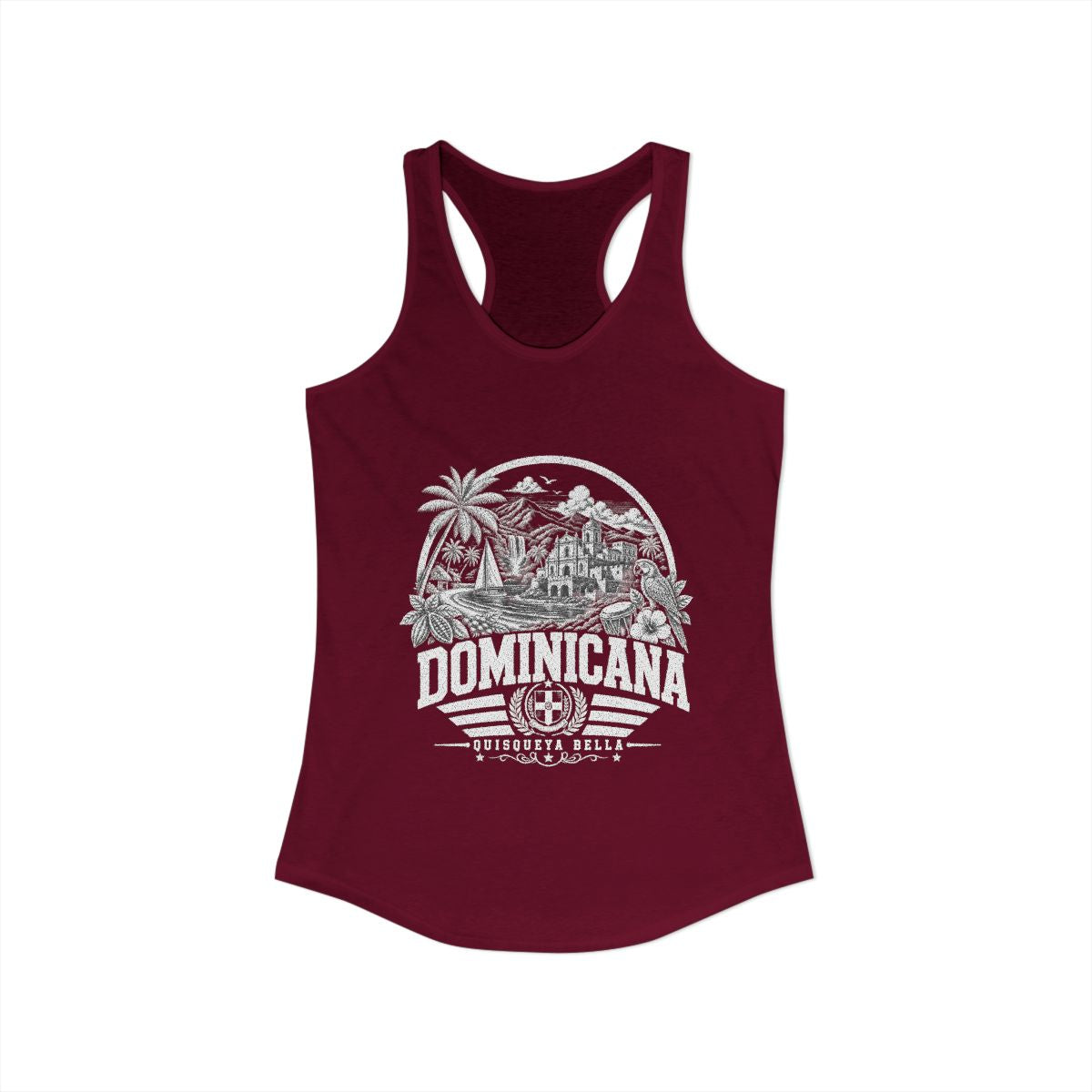 Republica Dominicana Women's Tank Top — Solid Cardinal Red (front)