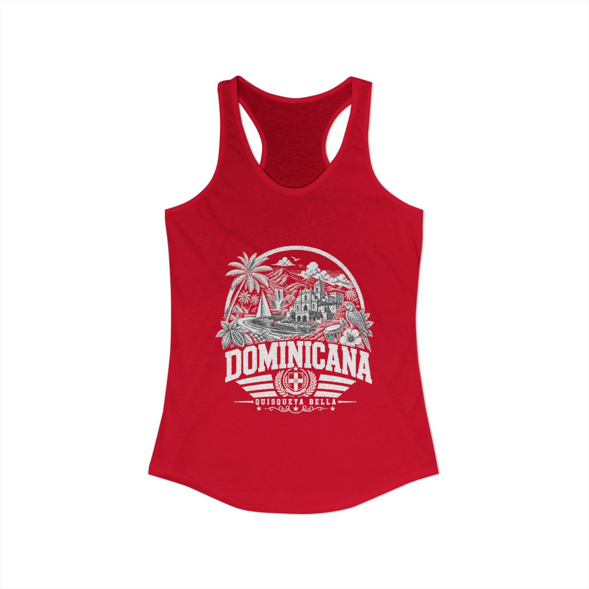 Republica Dominicana Women's Tank Top — Solid Red (front)