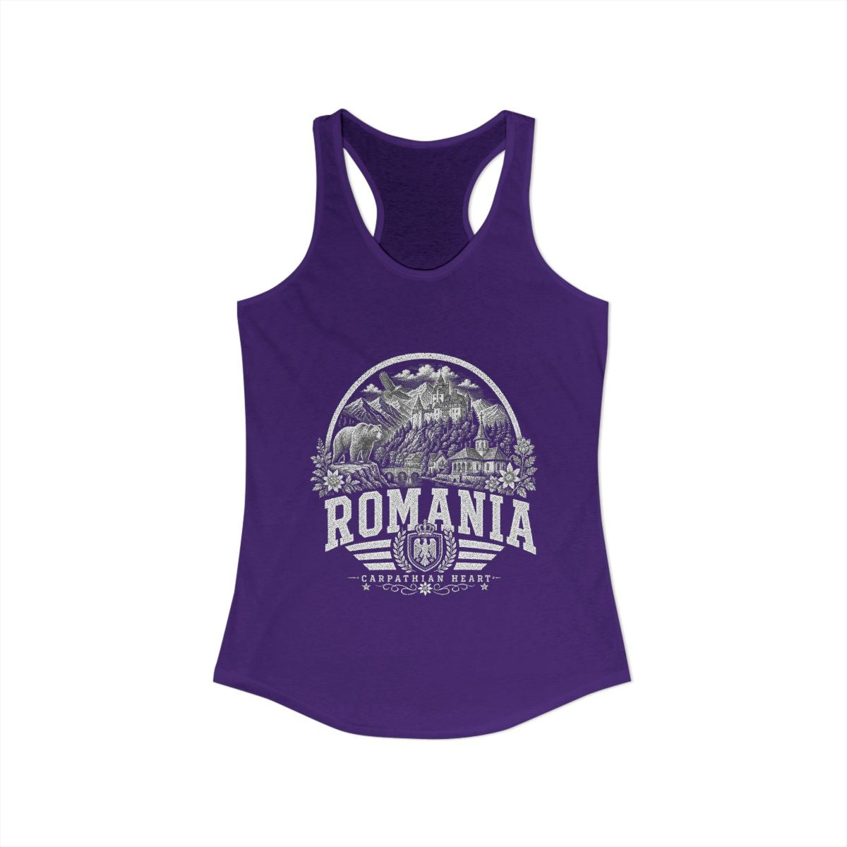 Romania Women's Tank Top — Solid Purple Rush (front)