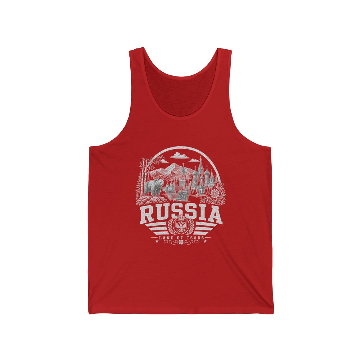 Russia Men's Tank Top — Red (front)