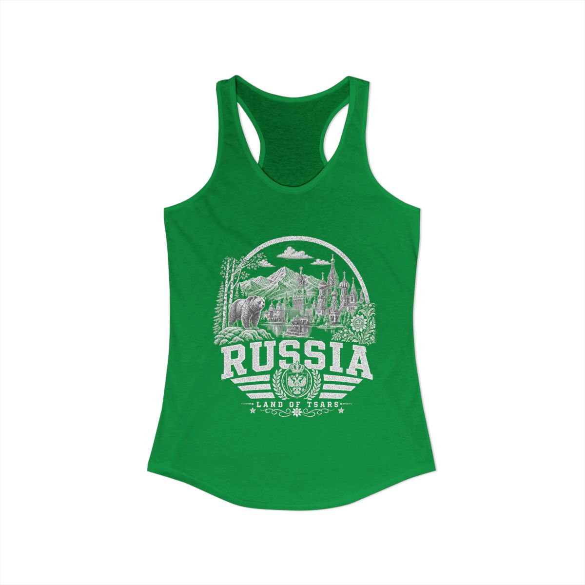 Russia Women's Tank Top — Solid Kelly Green (front)