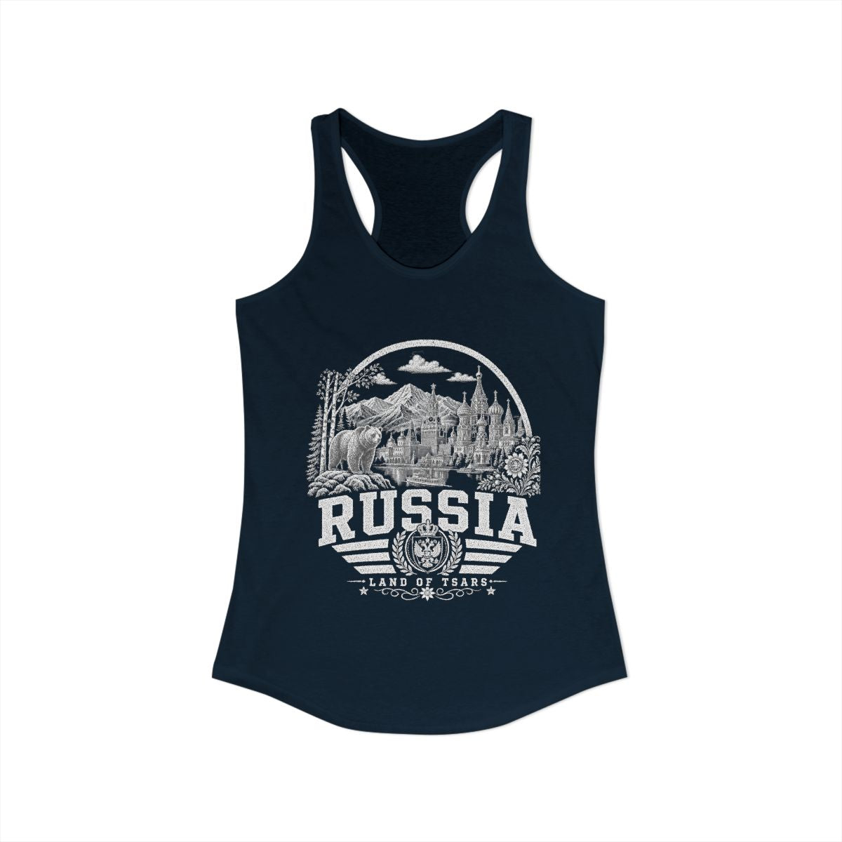 Russia Women's Tank Top — Solid Midnight Navy (front)