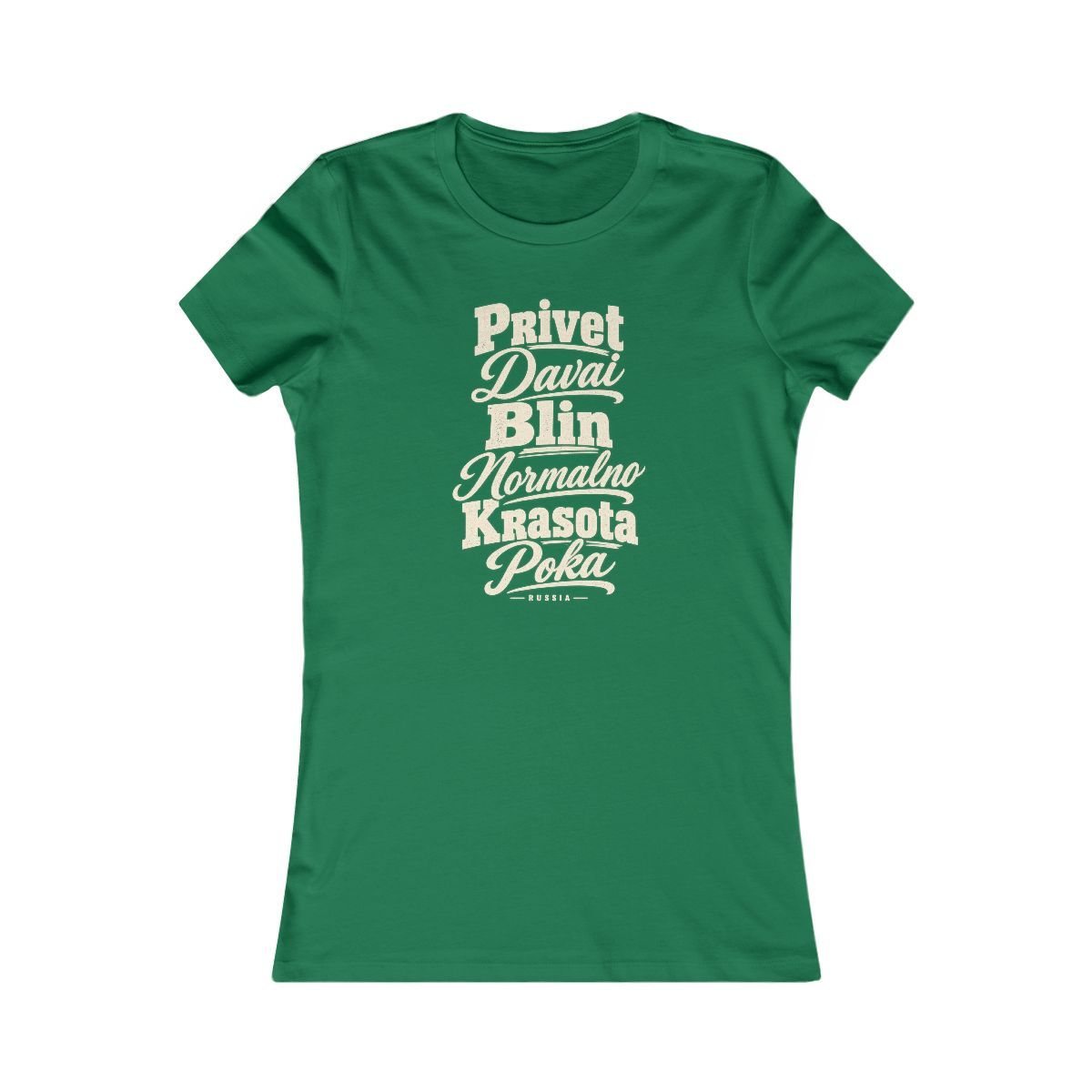 Russia local slang women's tee — typographic sayings design | Nameshi Destinations (view 2)