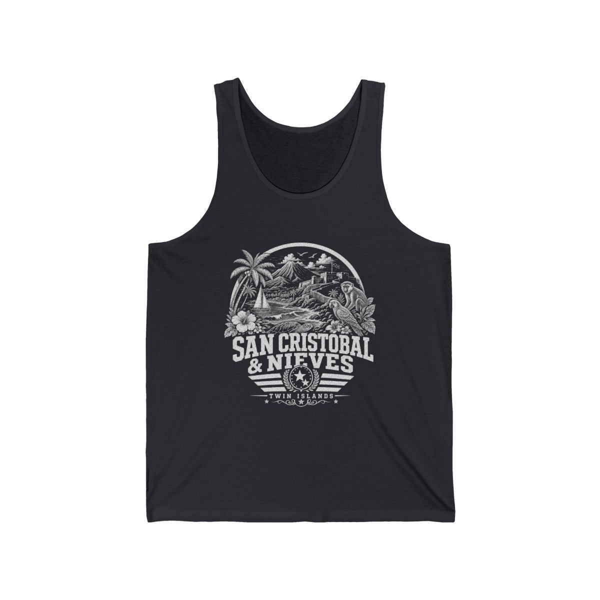 San Cristóbal y Nieves Men's Tank Top — Dark Grey (front)