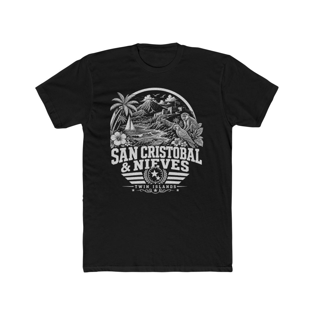 San Cristóbal y Nieves Men's Tee — Solid Black