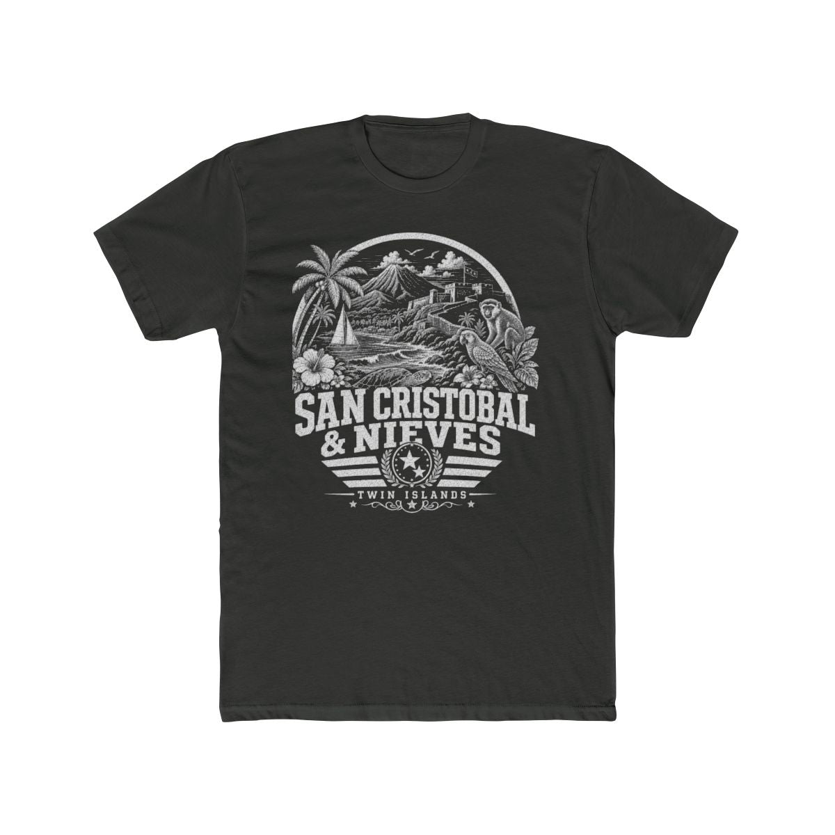 San Cristóbal y Nieves Men's Tee — Solid Heavy Metal