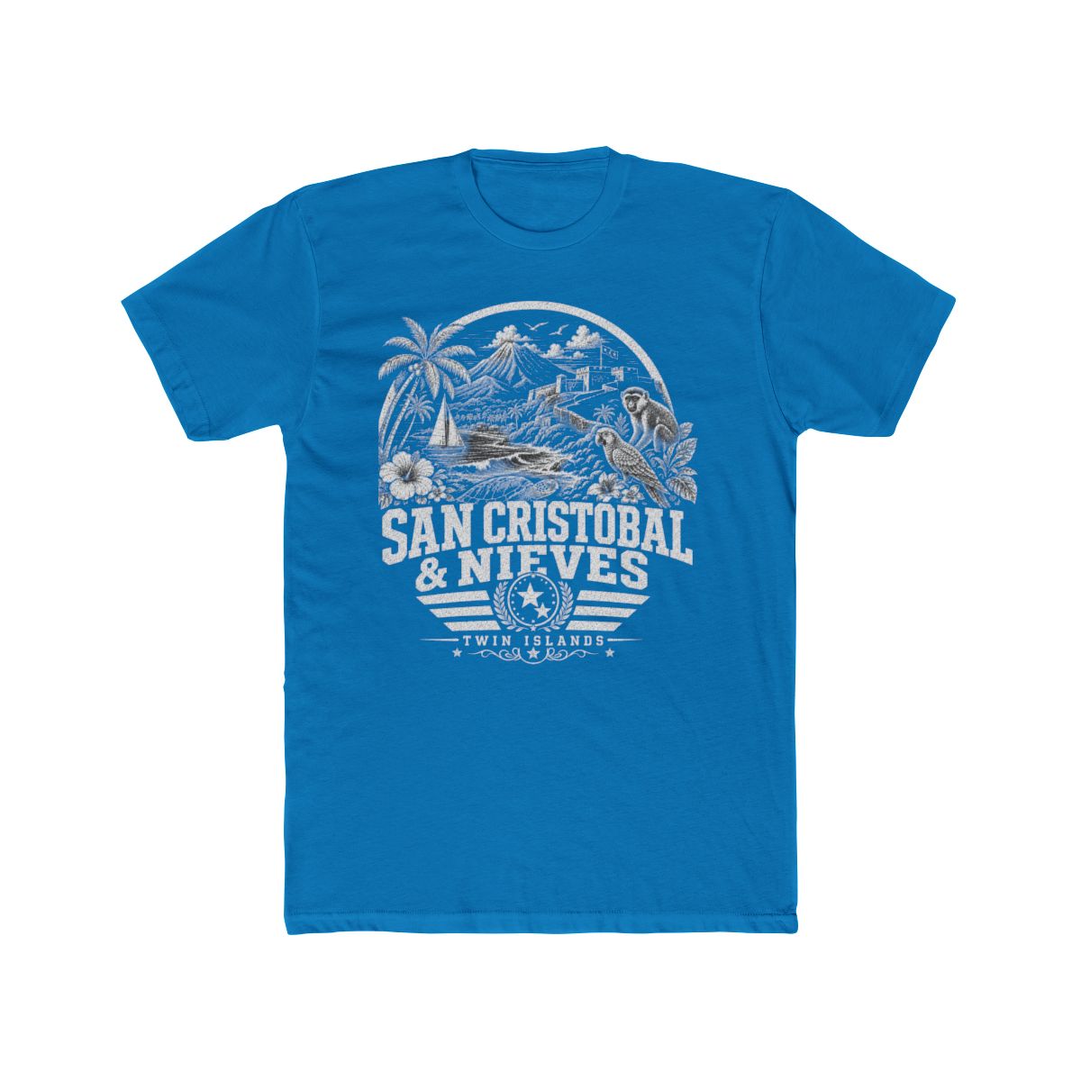 San Cristóbal y Nieves Men's Tee — Solid Turquoise