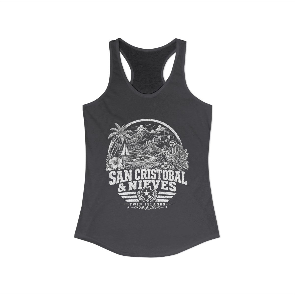 San Cristóbal y Nieves Women's Tank Top — Solid Dark Gray (front)