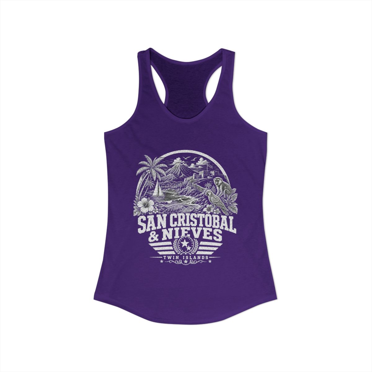 San Cristóbal y Nieves Women's Tank Top — Solid Purple Rush (front)