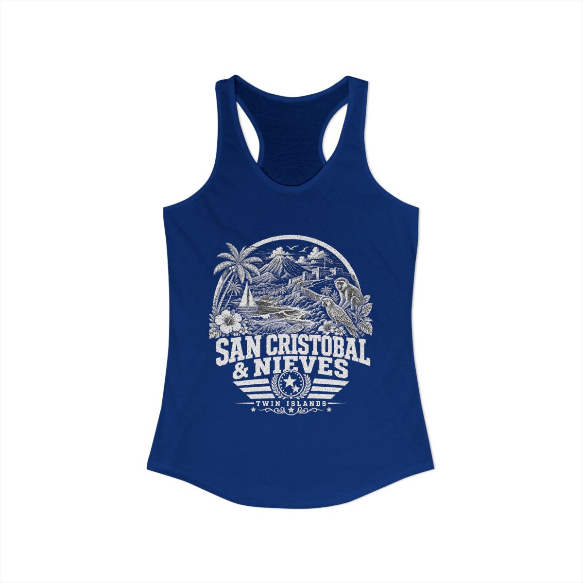 San Cristóbal y Nieves Women's Tank Top — Solid Royal (front)