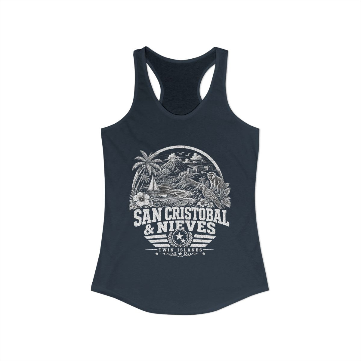 San Cristóbal y Nieves Women's Tank Top — Solid Indigo (front)