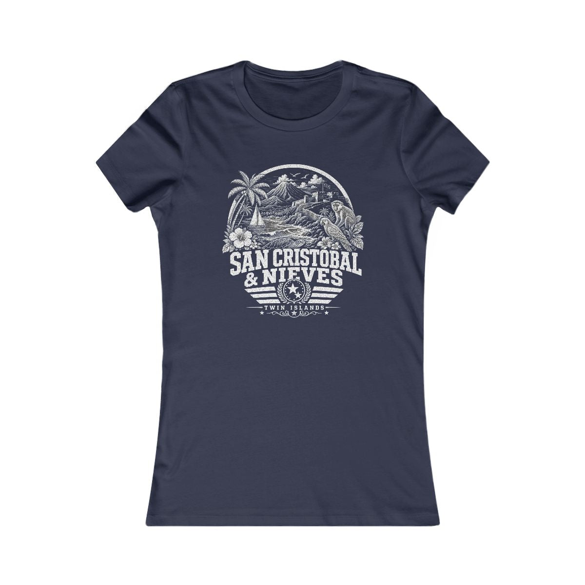 San Cristóbal y Nieves Women's Tee — Navy