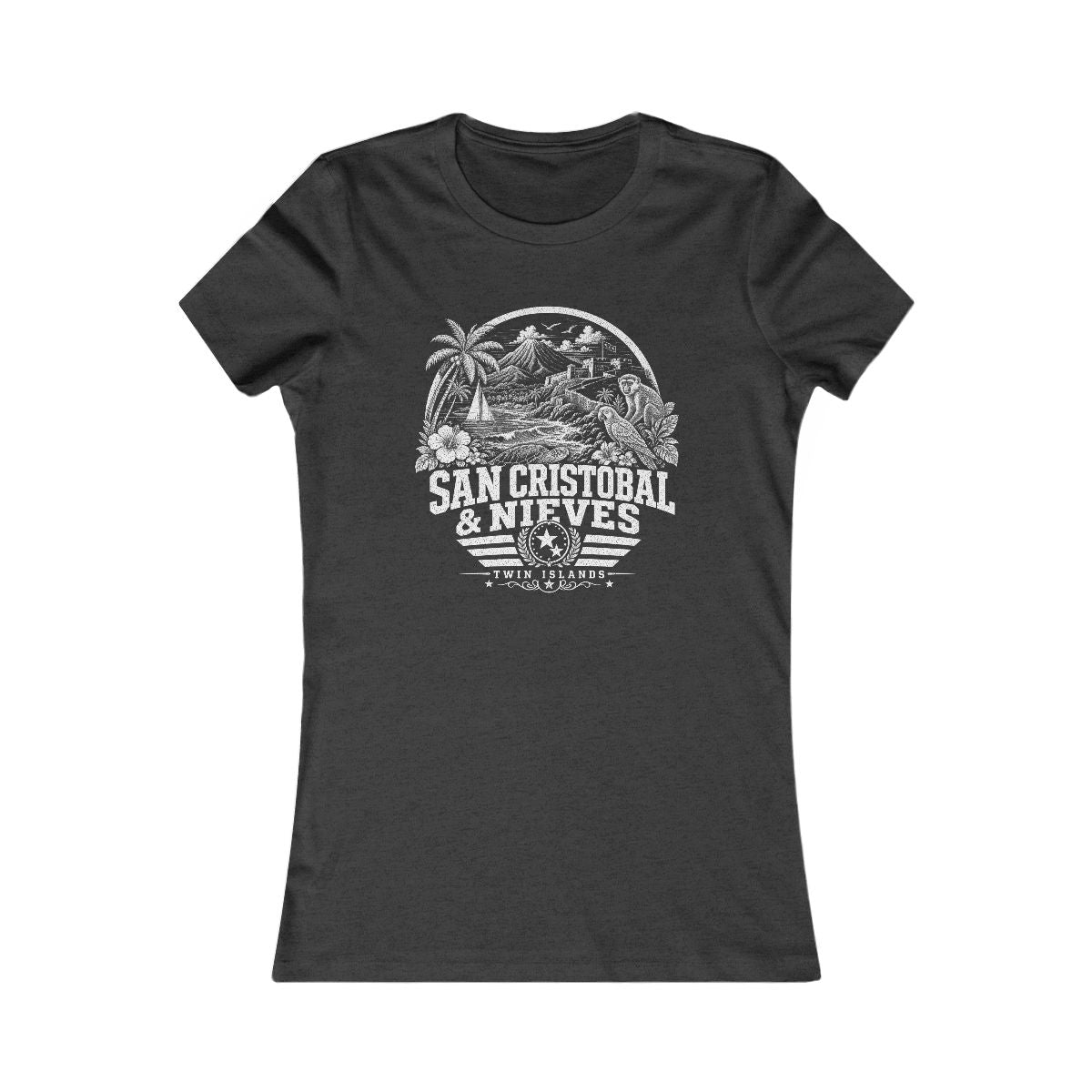 San Cristóbal y Nieves Women's Tee — Dark Grey Heather