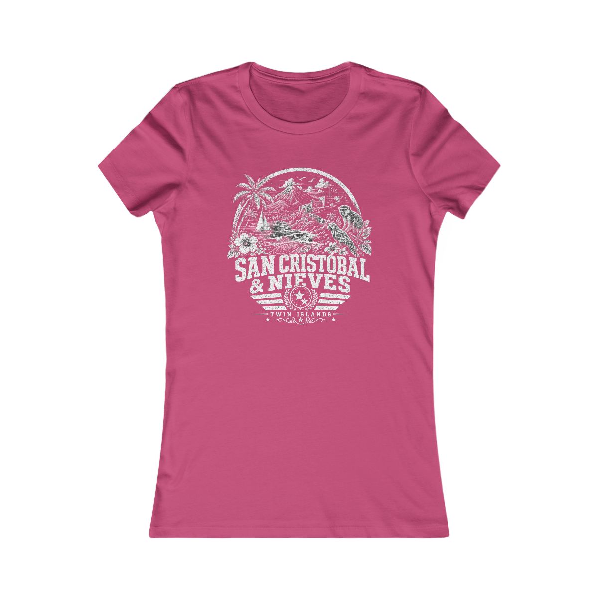San Cristóbal y Nieves Women's Tee — Berry
