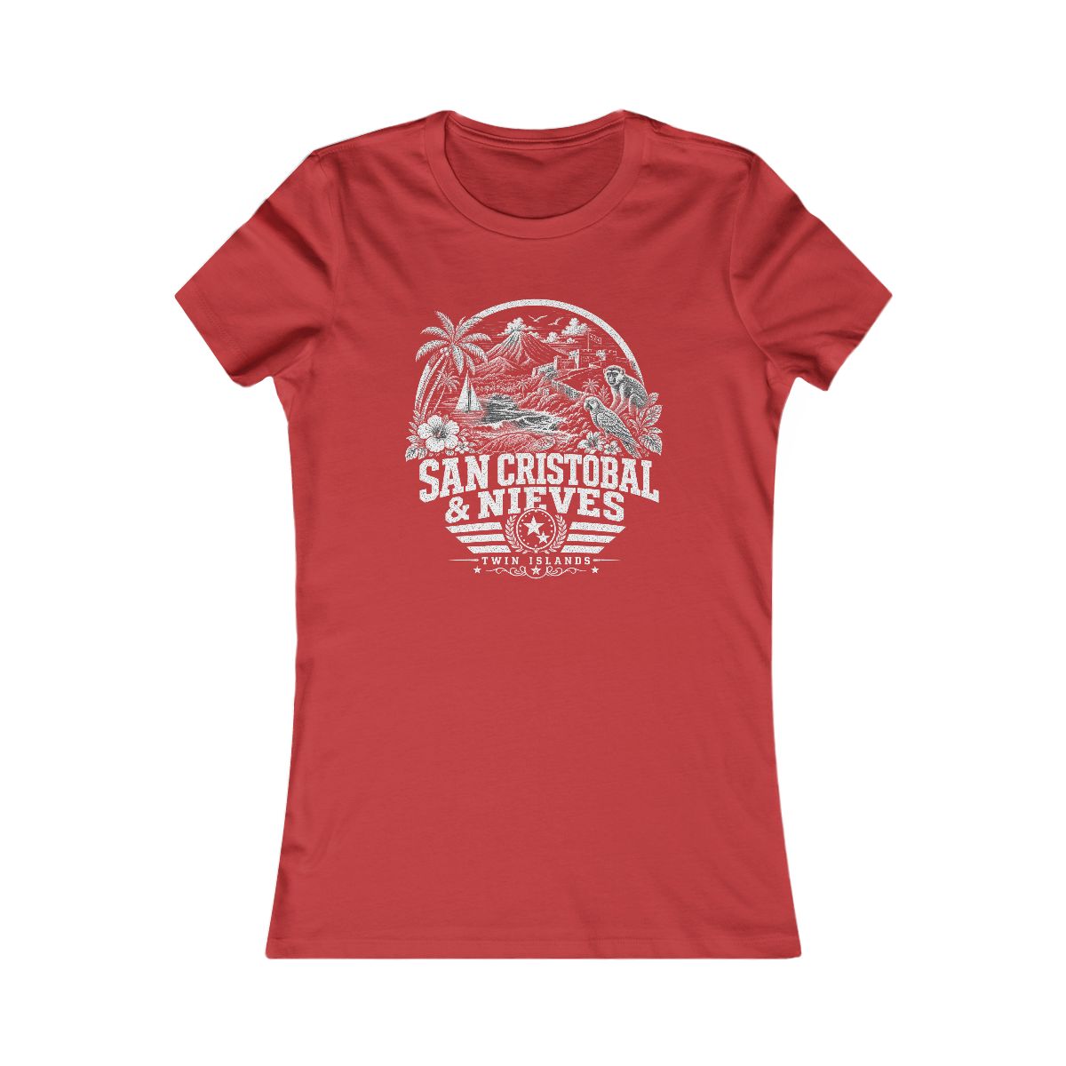 San Cristóbal y Nieves Women's Tee — Red