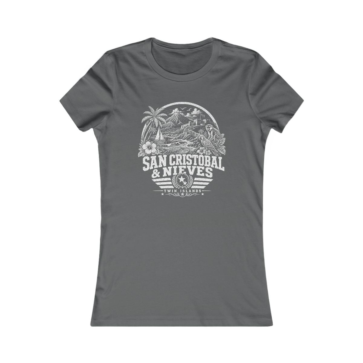 San Cristóbal y Nieves Women's Tee — Asphalt