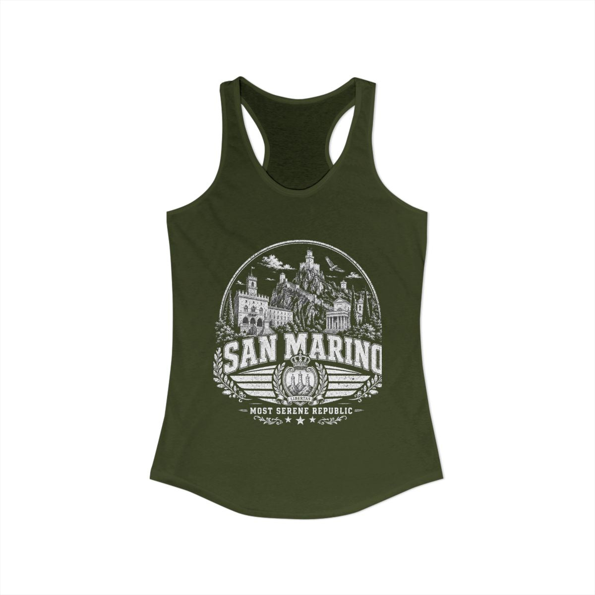 San Marino Women's Tank Top — Solid Military Green (front)