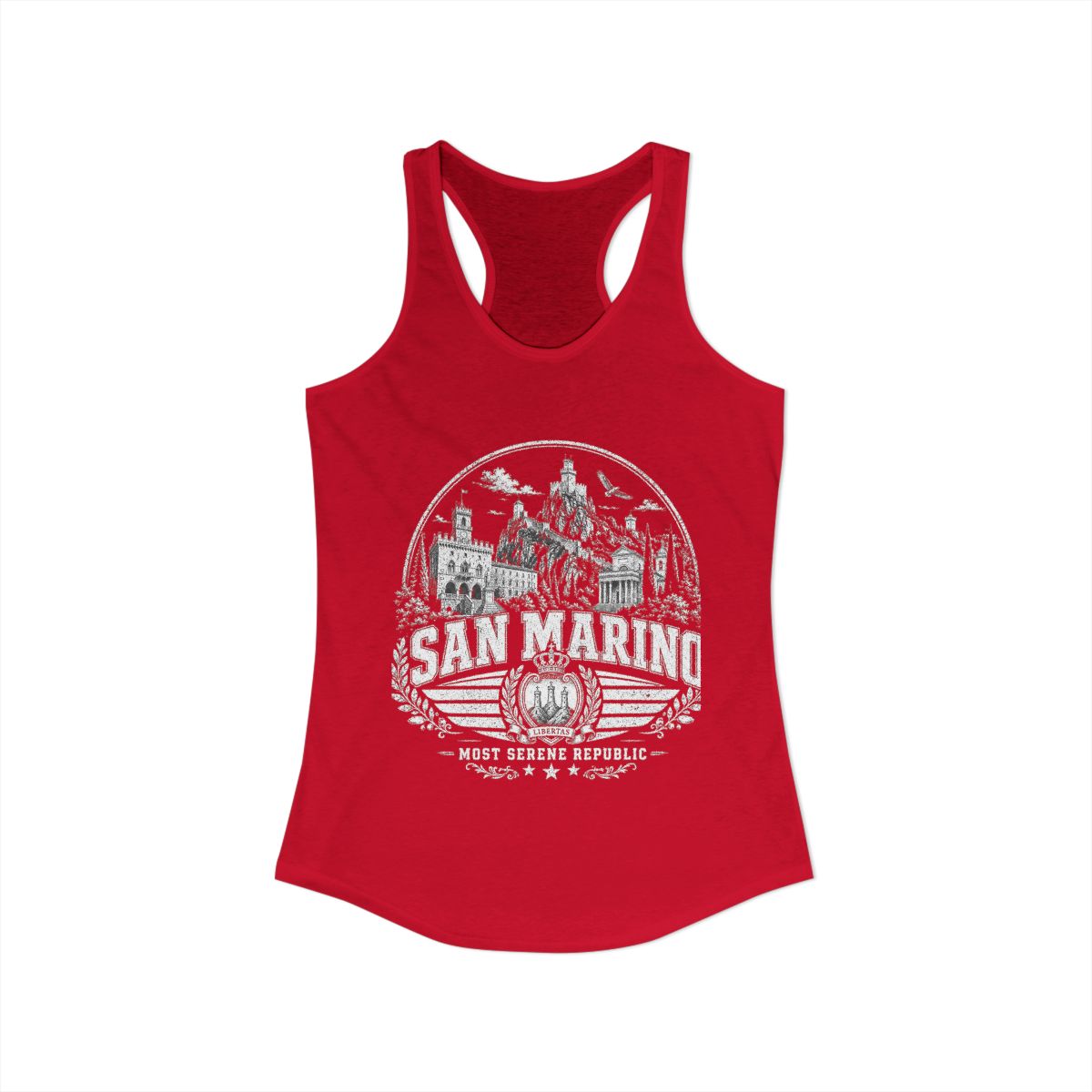 San Marino Women's Tank Top — Solid Red (front)