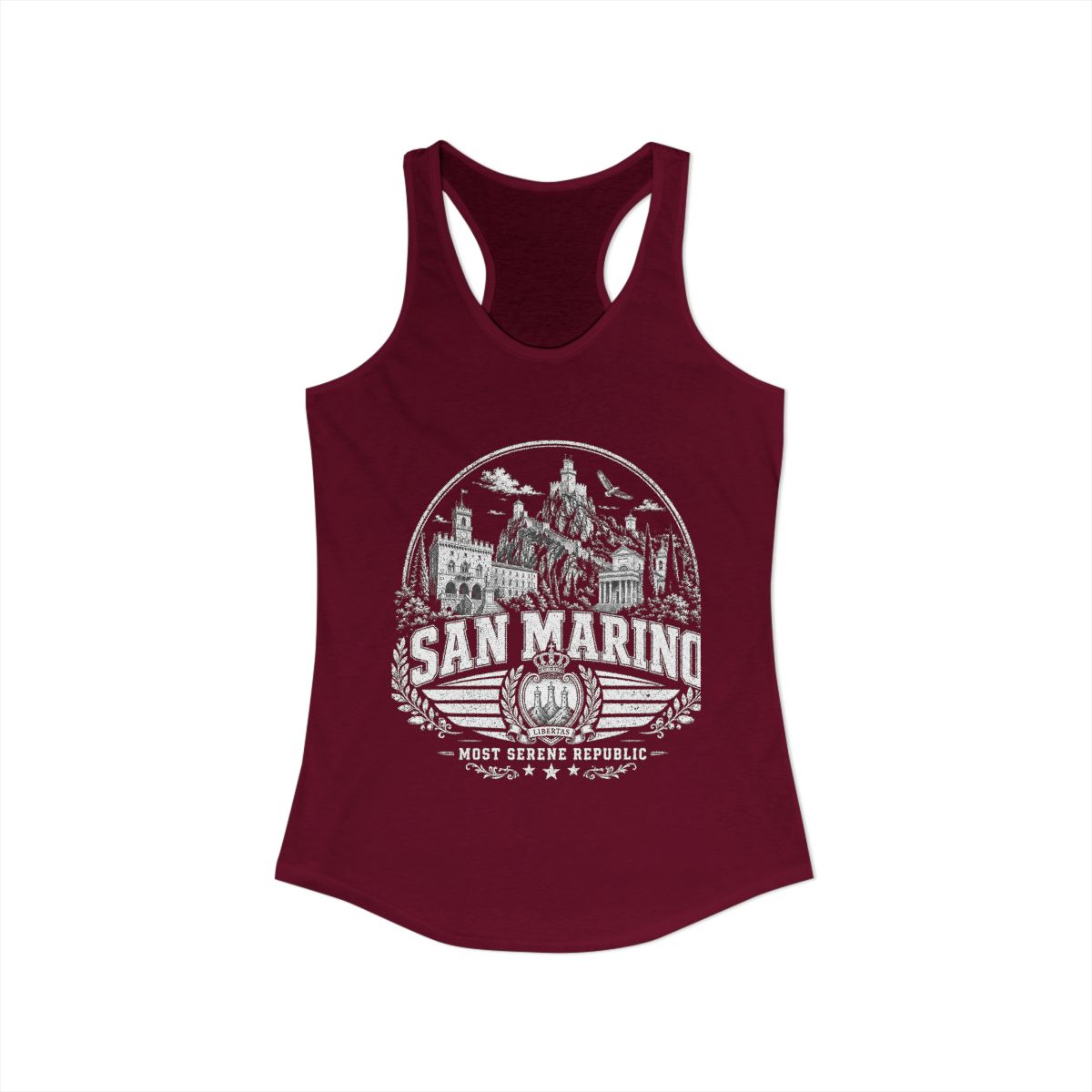 San Marino Women's Tank Top — Solid Cardinal Red (front)