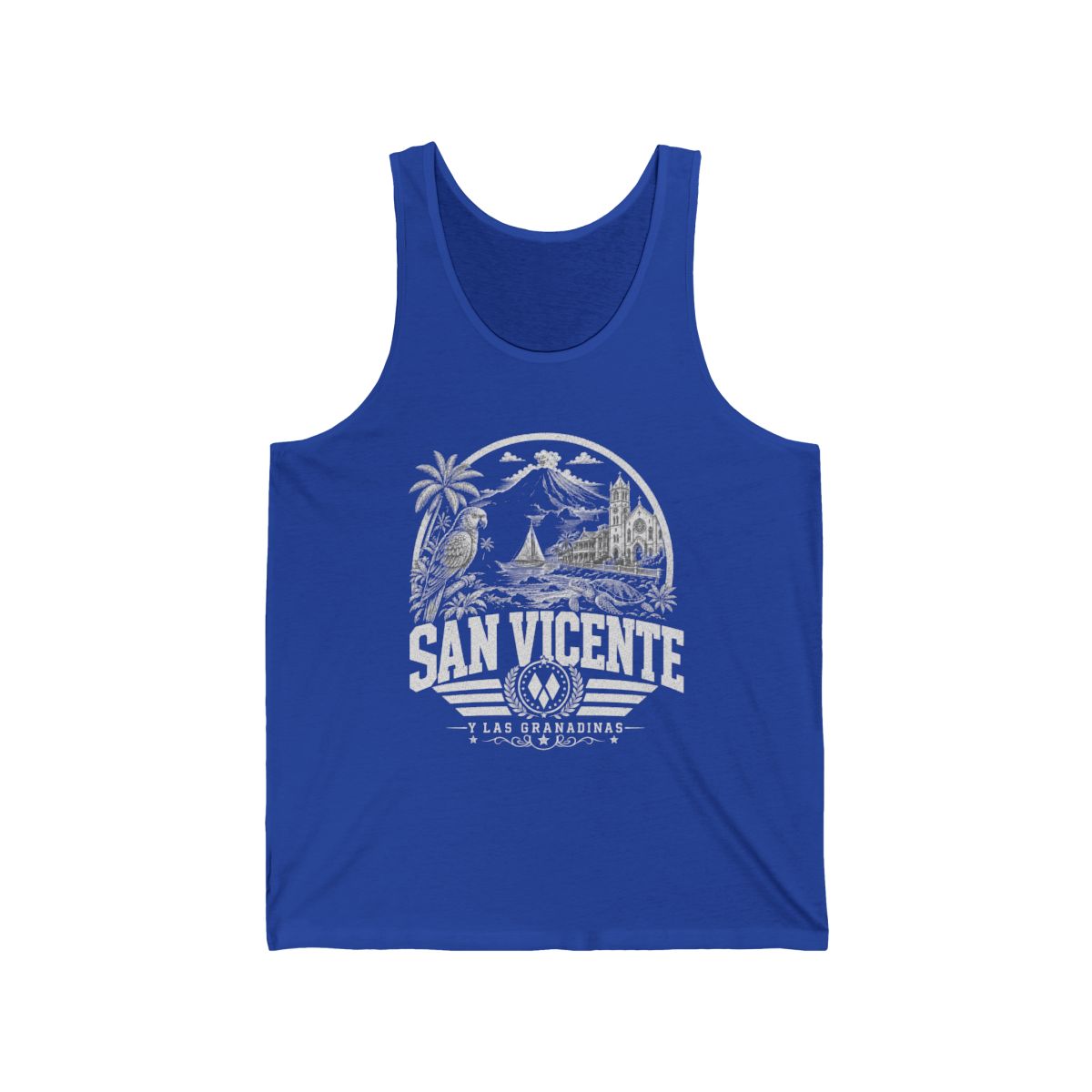 San Vicente & Las Granadinas Men's Tank Top — True Royal (front)