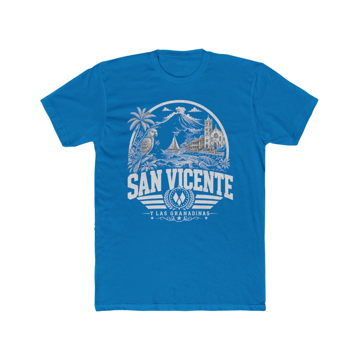 San Vicente & Las Granadinas Men's Tee — Solid Turquoise