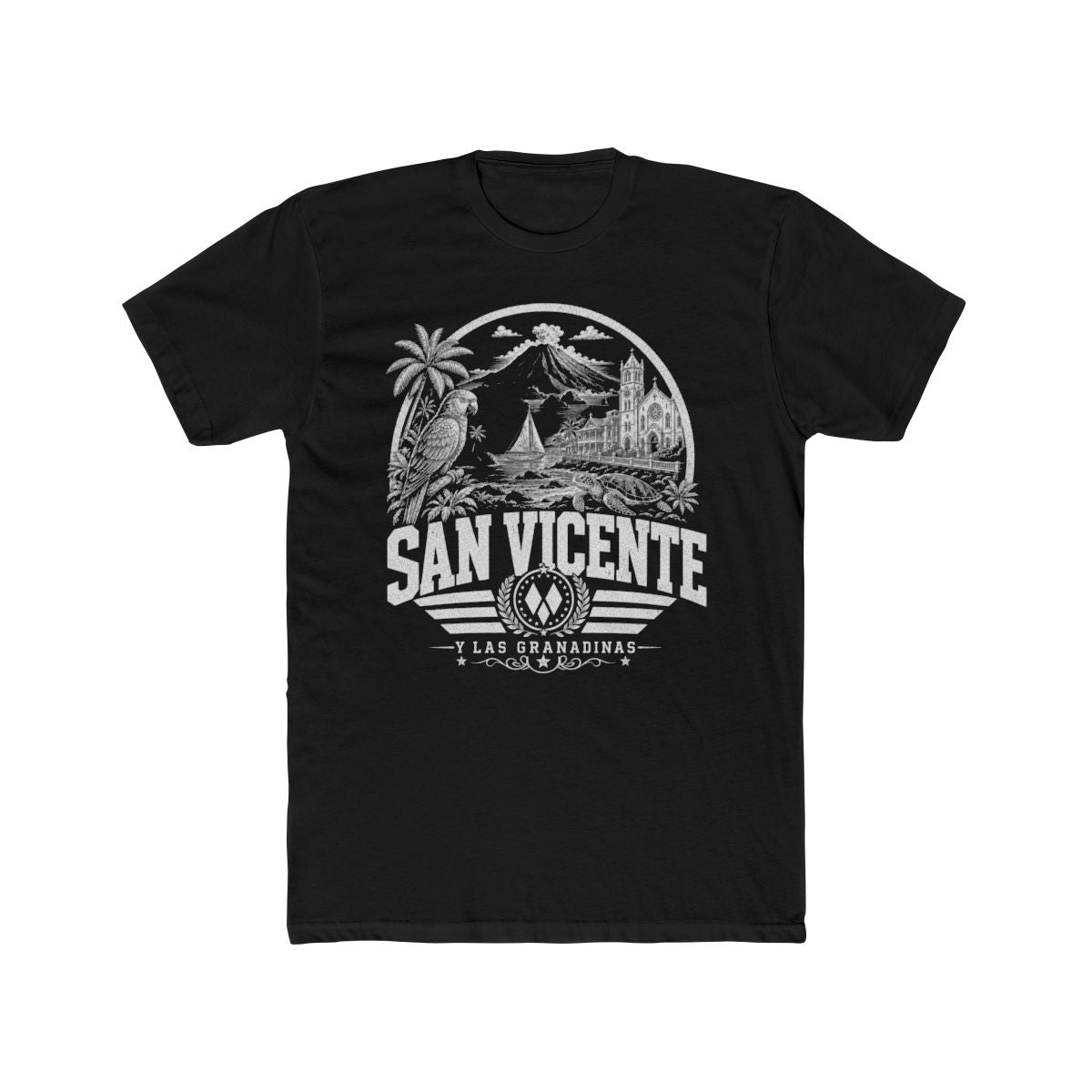 San Vicente & Las Granadinas Men's Tee — Solid Black
