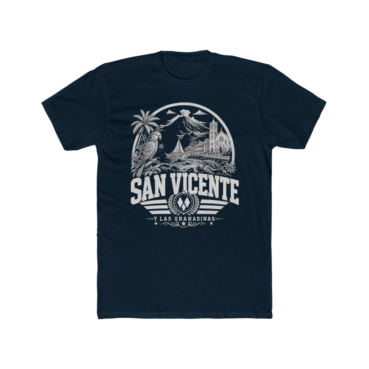 San Vicente & Las Granadinas Men's Tee — Solid Midnight Navy