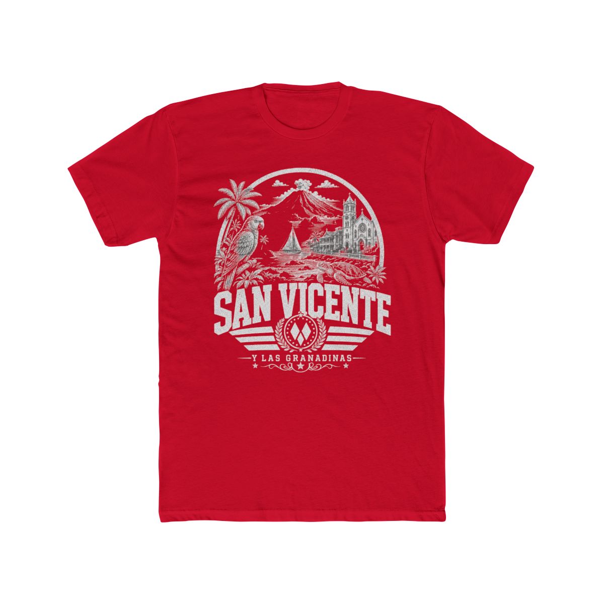 San Vicente & Las Granadinas Men's Tee — Solid Red