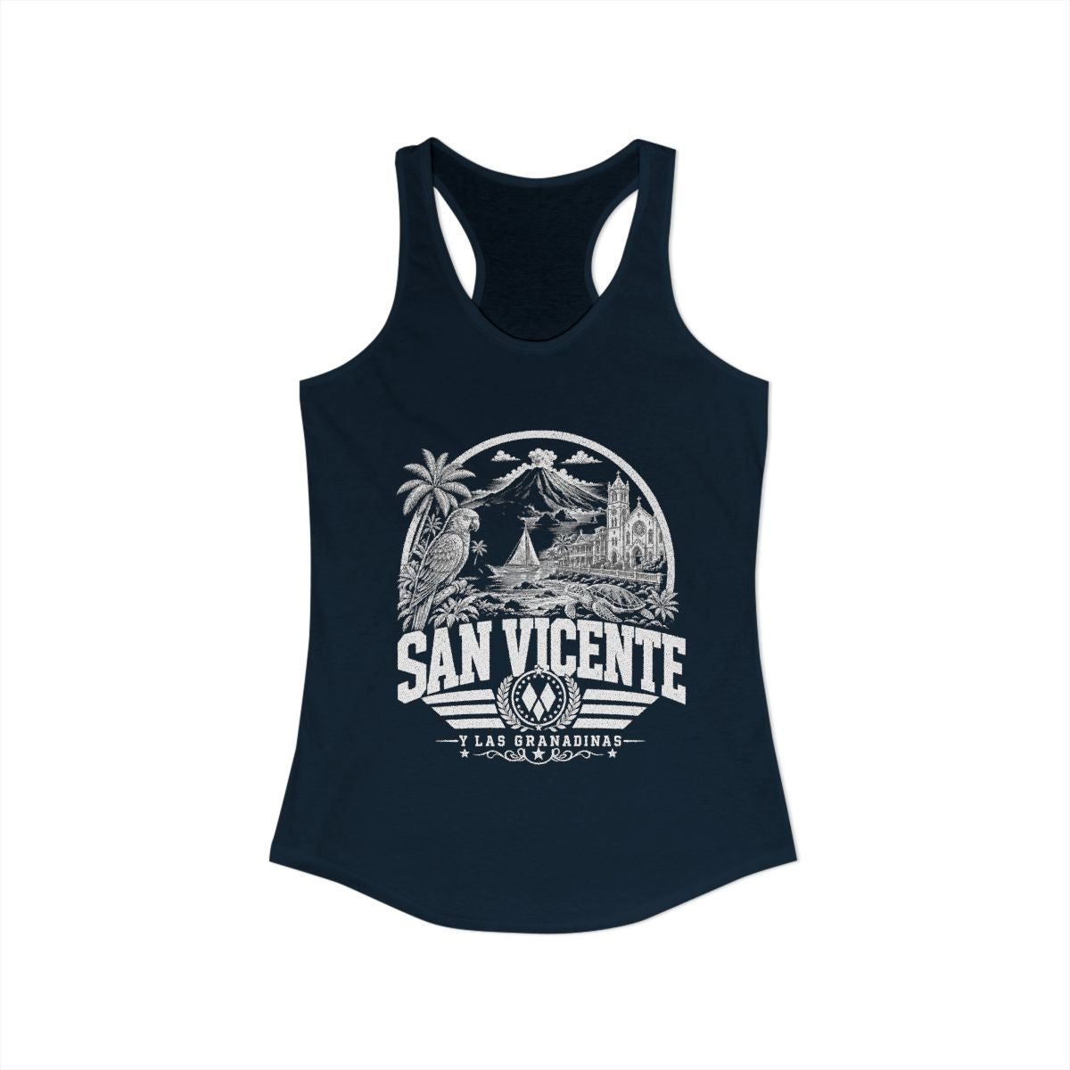San Vicente & Las Granadinas Women's Tank Top — Solid Midnight Navy (front)