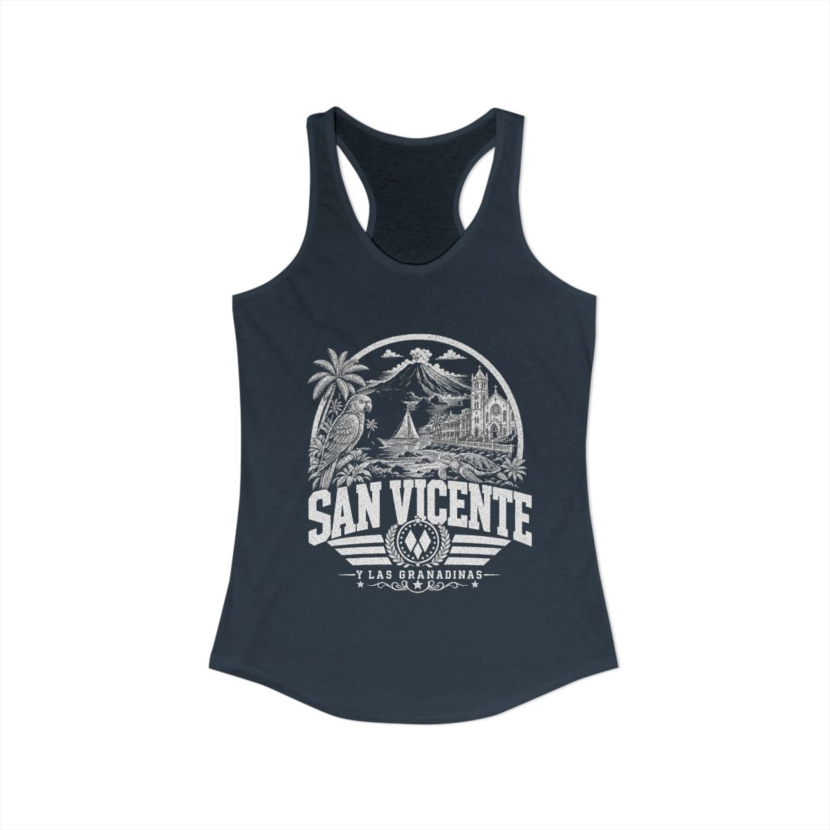 San Vicente & Las Granadinas Women's Tank Top — Solid Indigo (front)