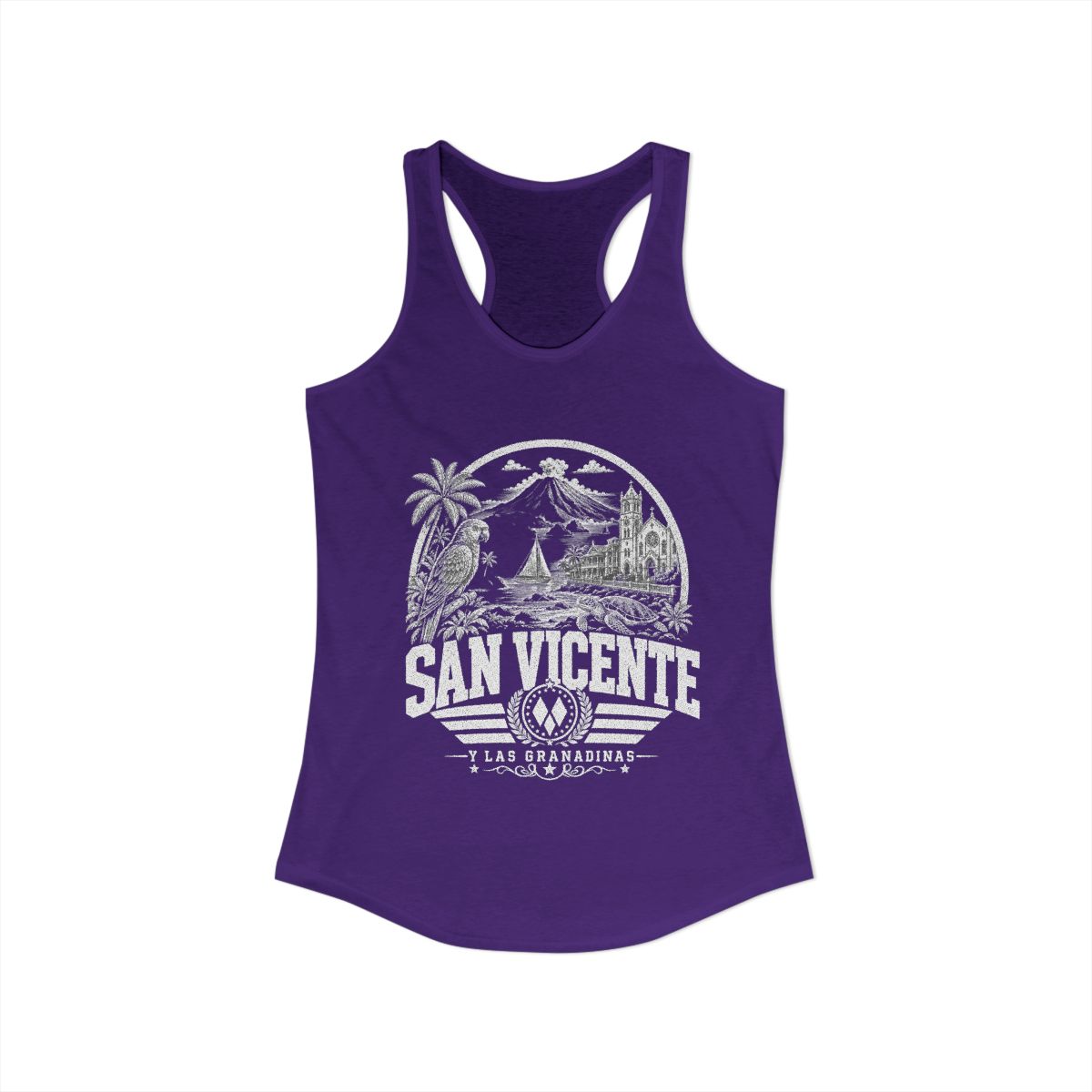 San Vicente & Las Granadinas Women's Tank Top — Solid Purple Rush (front)