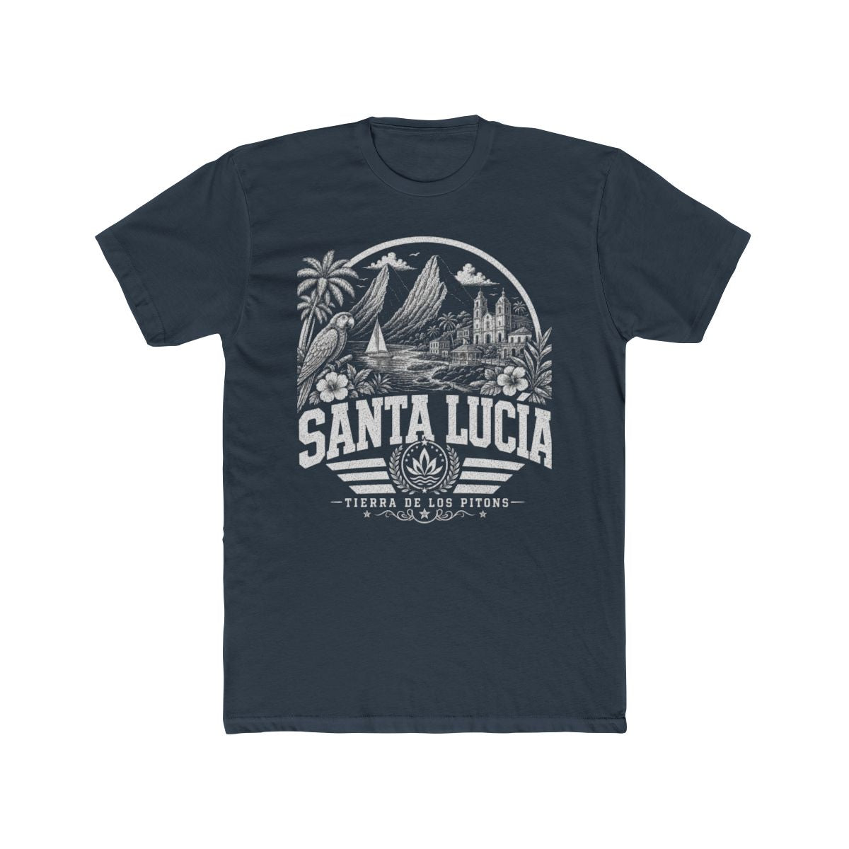 Santa Lucia Men's Tee — Solid Indigo