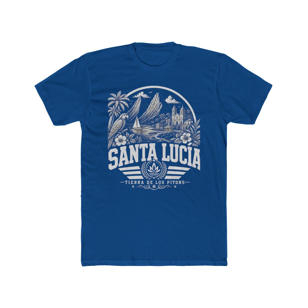 Santa Lucia Men's Tee — Solid Cool Blue