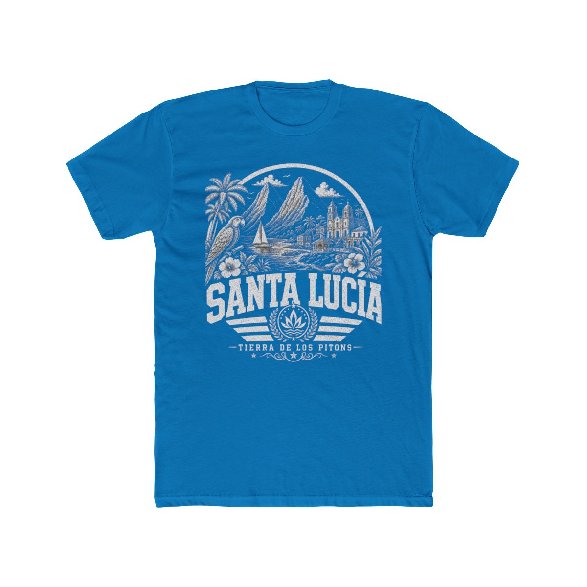 Santa Lucia Men's Tee — Solid Turquoise