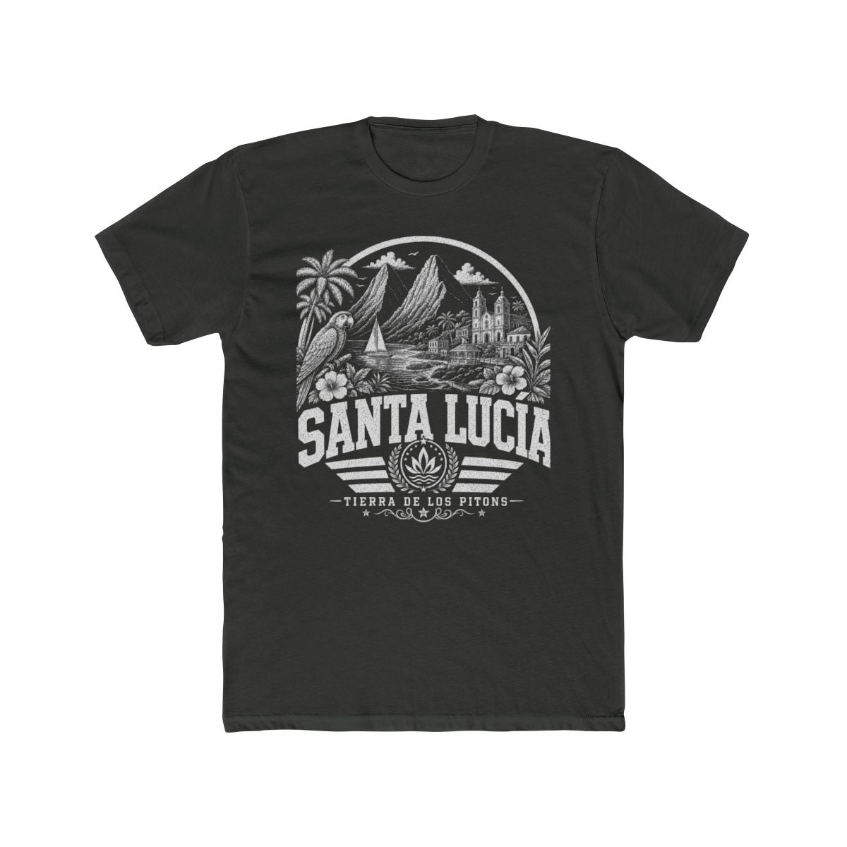Santa Lucia Men's Tee — Solid Heavy Metal