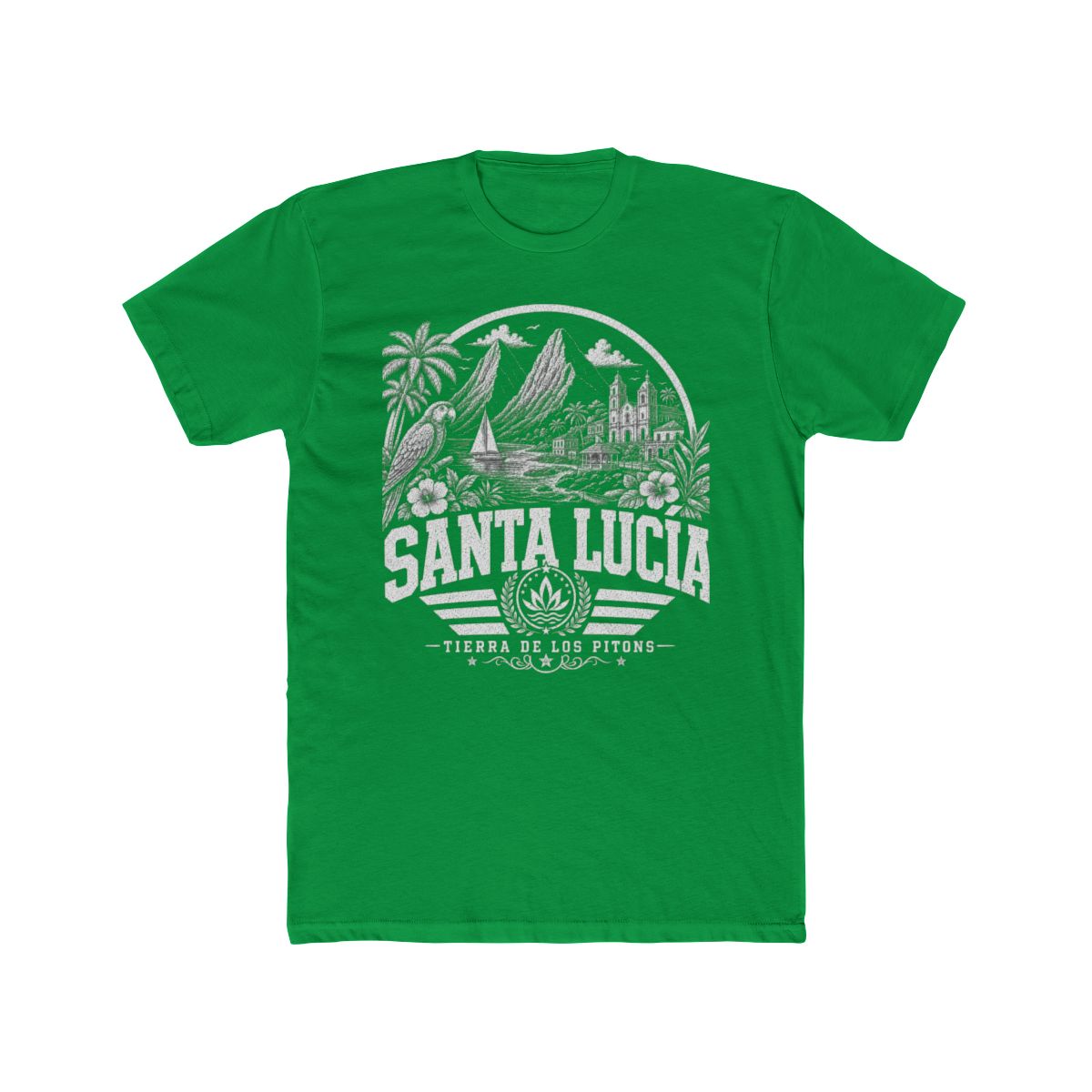 Santa Lucia Men's Tee — Solid Kelly Green