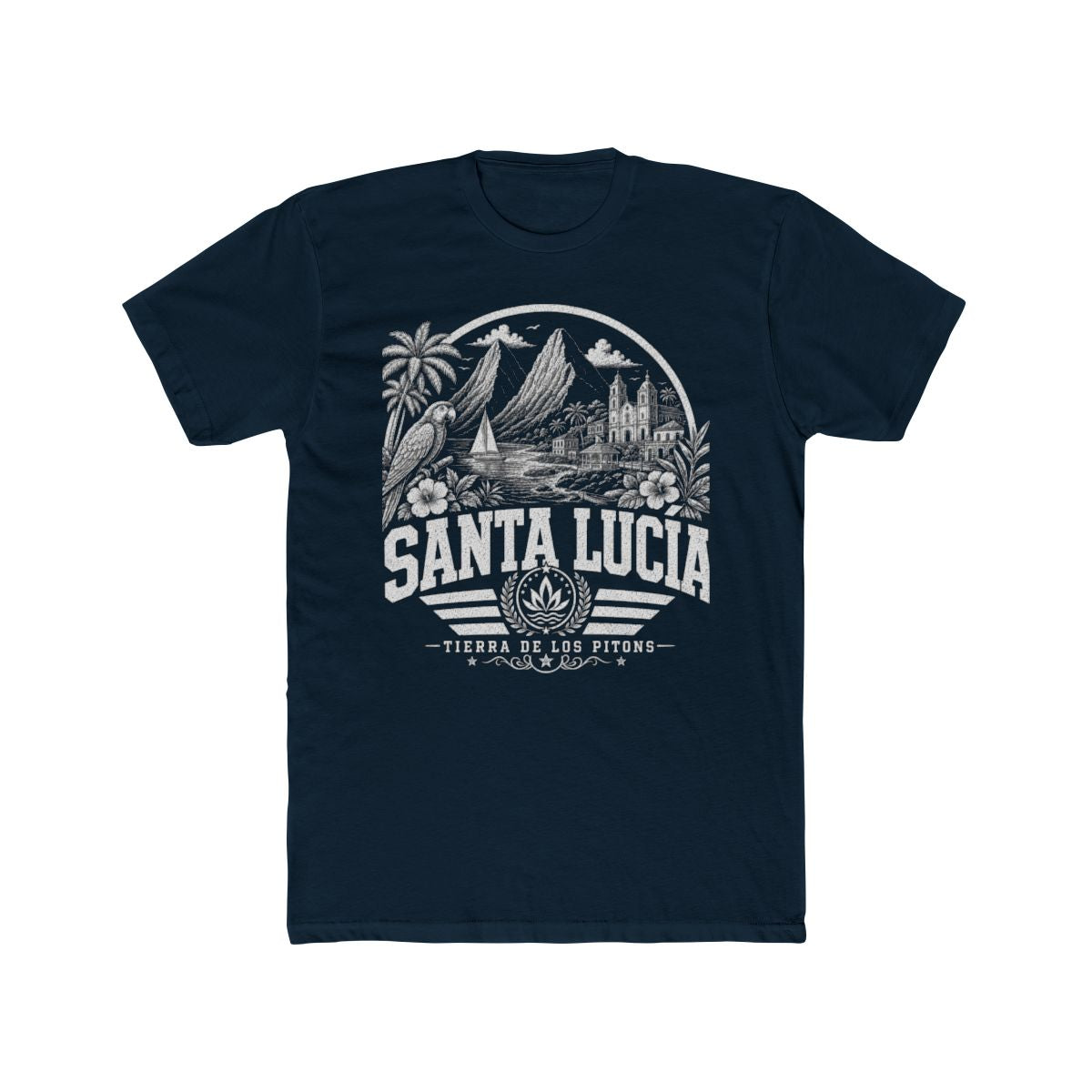 Santa Lucia Men's Tee — Solid Midnight Navy