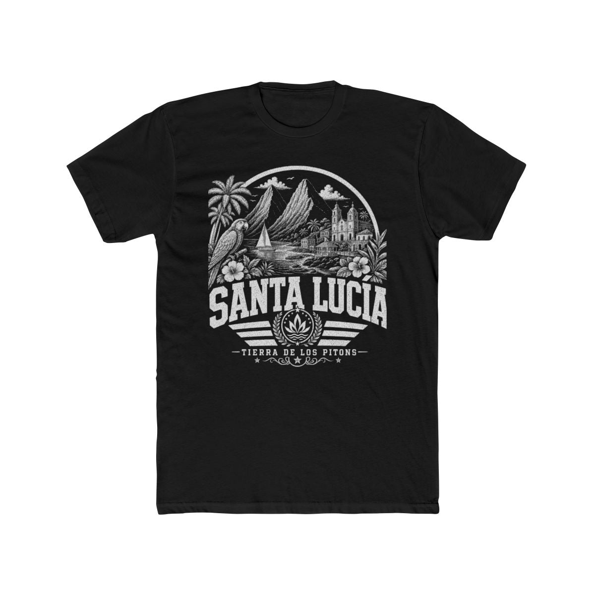 Santa Lucia Men's Tee — Solid Black