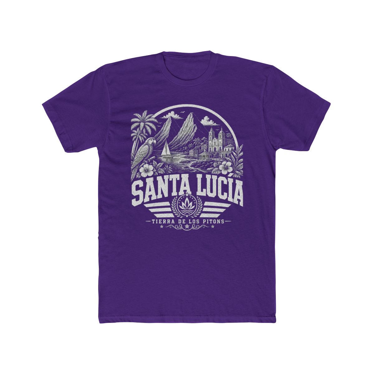 Santa Lucia Men's Tee — Solid Purple Rush